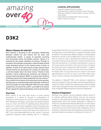 D3K2 dietary supplement with vitamin D3 K2 for bone and heart support
