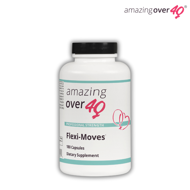 Flexi-Moves joint pain supplement bottle (180 capsules) for women over 40
