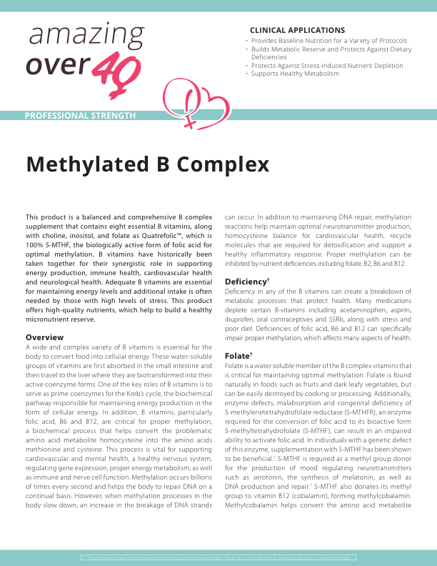 Methylated B Complex for Energy & Brain Health