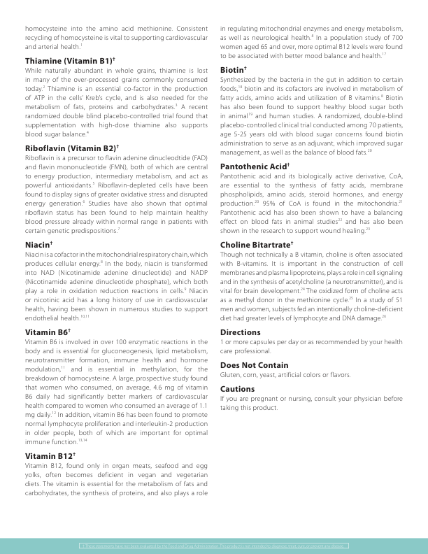 Methylated B Complex for Energy & Brain Health