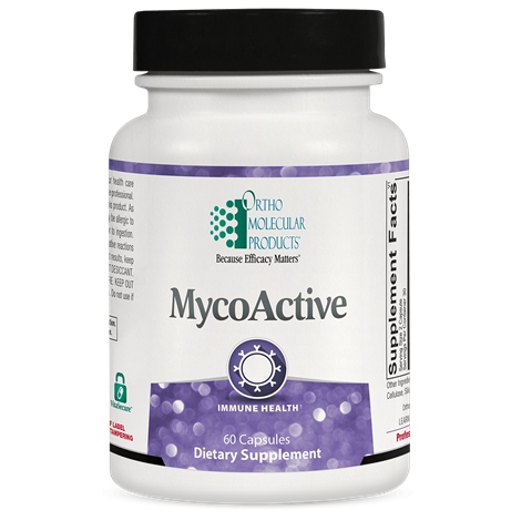 Myco Active mushroom complex supplement bottle for immune support
