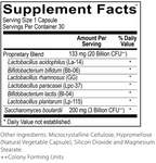 Optimal Biotic gut health supplements label with probiotic strains