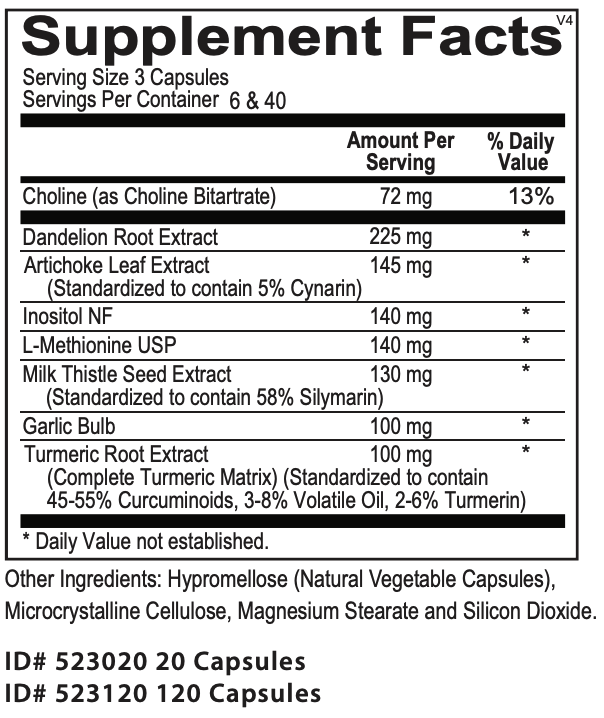  PhytoSupport liver cleanse capsules with herbal ingredients supplement facts

